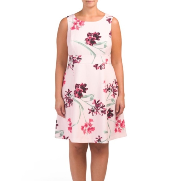 Nine West Plus Floral Crepe Dress  NWT! - Picture 1 of 5